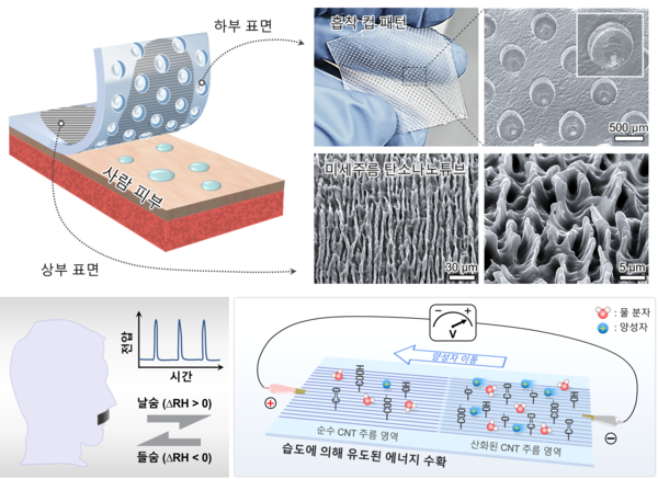 HYU and Sungkyunkwan University Develop Stretchable, Highly Adhesive Skin-Attachable Patch That Generates Electricity from Human Breath Moisture